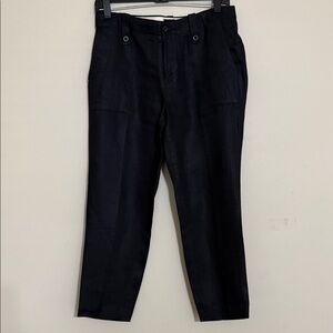 I crew linen pant women 6P black trouser casual office straight legs vacation